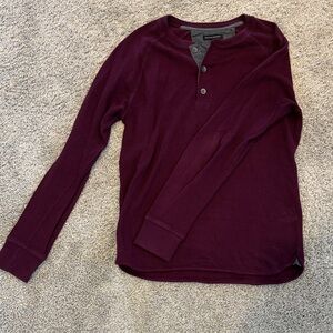 Banana Republic Burgundy Long Sleeve Henley Shirt